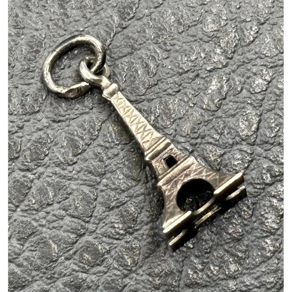 Vintage Sterling Silver 925 Eiffel Tower Paris France Charm Or Pendant